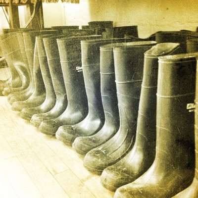 All the children have these boots to wear, for certain activities...we were in a school house, so I had to make the photo look kinda old ;)